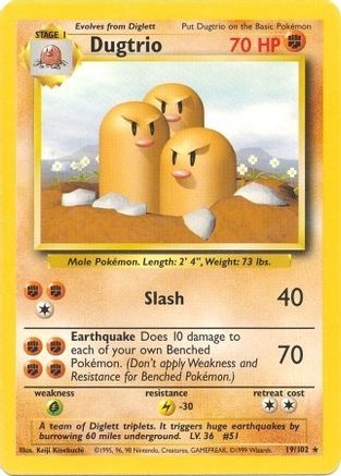 Dugtrio (19/102) - Base Set