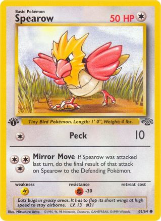 Spearow (62/64) - Jungle 1st Edition