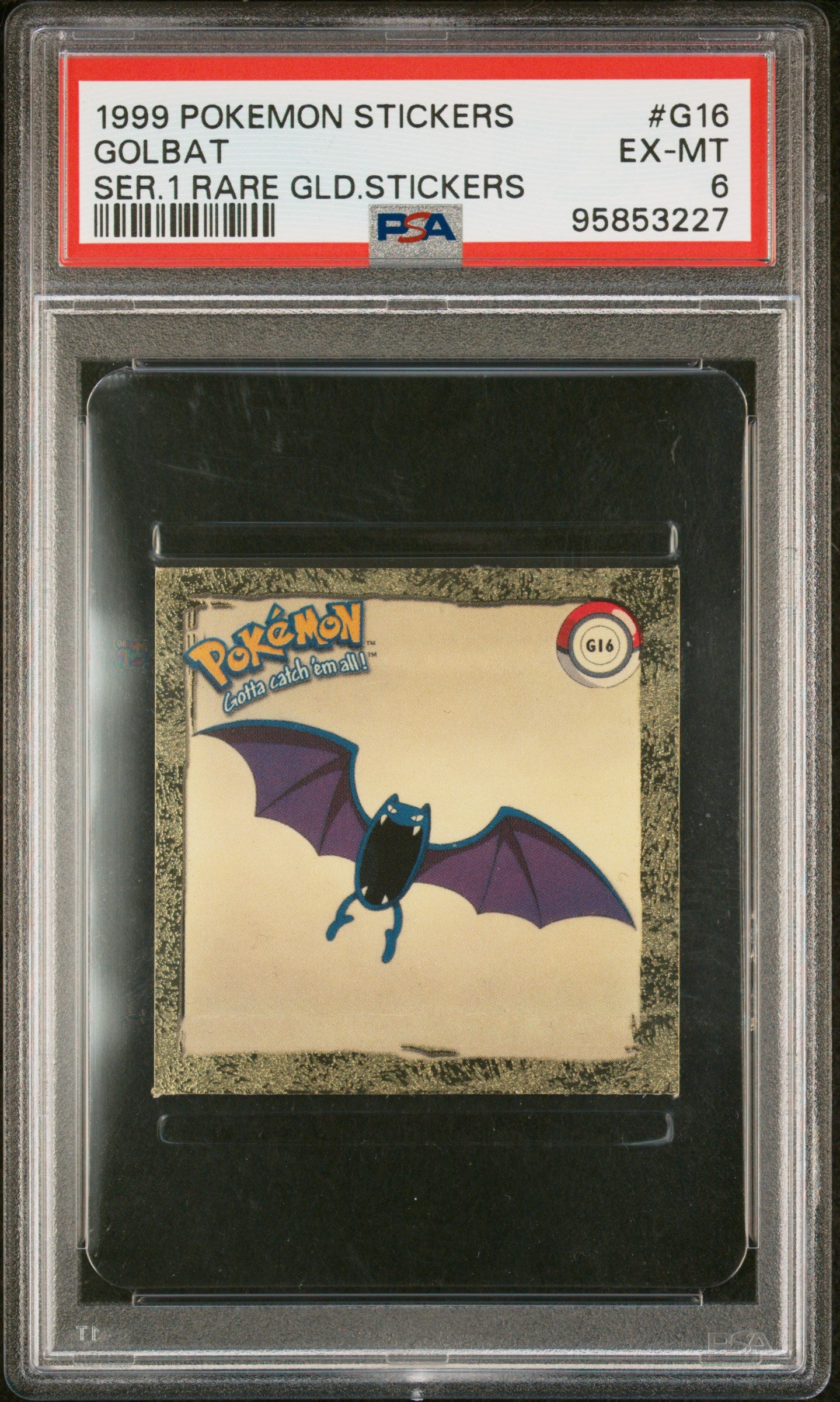 PSA 6 GOLBAT SER.1 RARE GLD.STICKERS