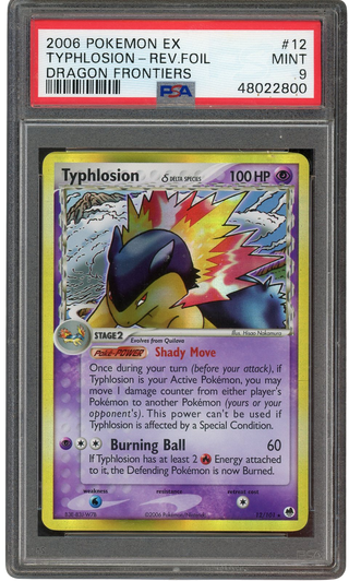 PSA 9 TYPHLOSION REV FOIL DRAGON FRONTIERS