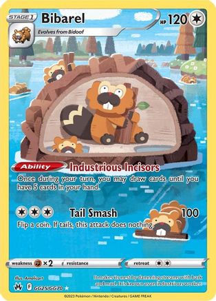 Bibarel (GG25/GG70) - Crown Zenith Galarian Gallery Holofoil