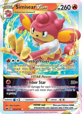 Simisear VSTAR (23/159) - Crown Zenith Holofoil