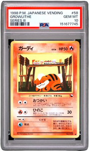 PSA 10 GROWLITHE JPN VENDING SERIES 3 