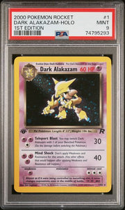 PSA 9 DARK ALAKAZAM HOLO ROCKET 1ST EDITION