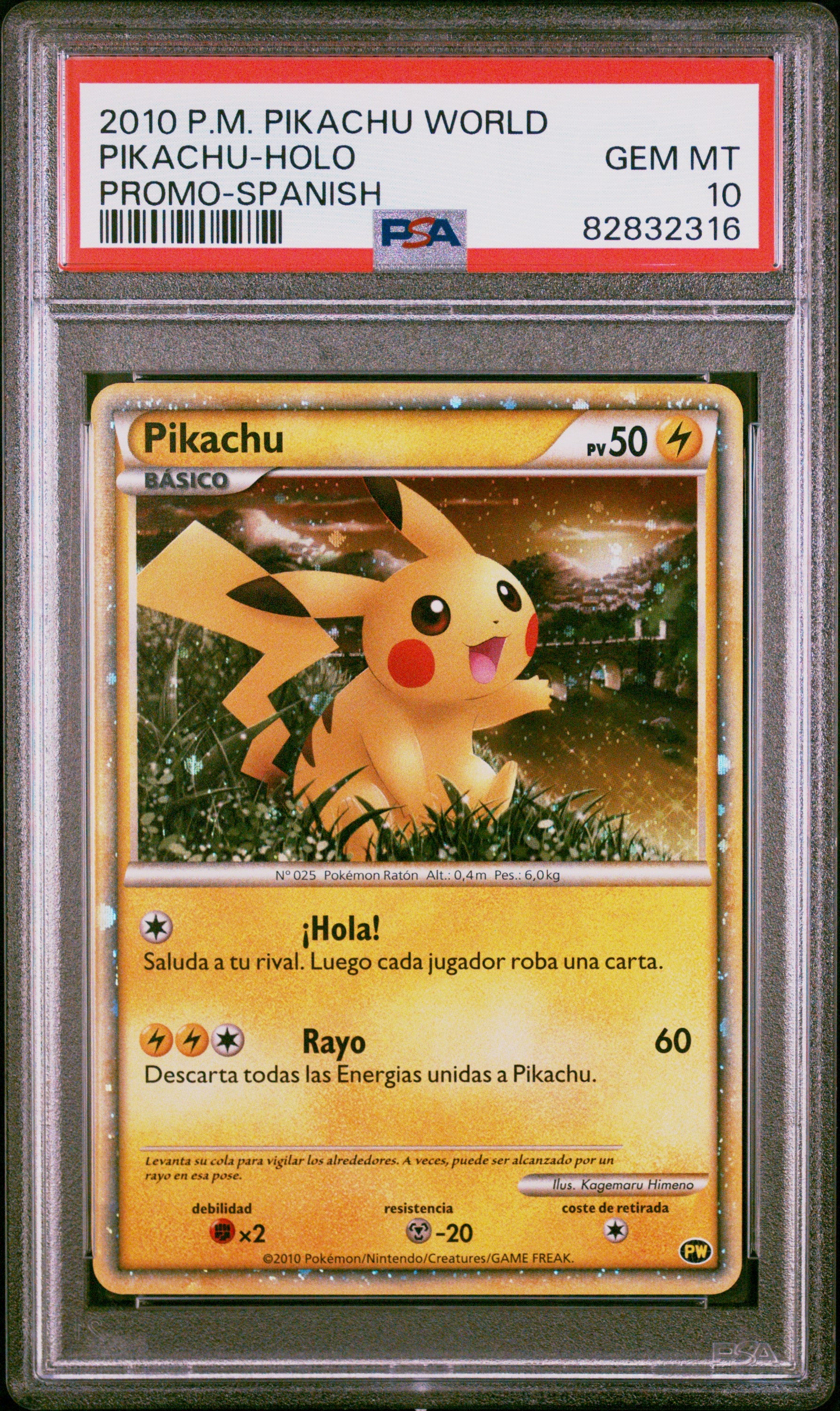 PSA 10 PIKACHU-HOLO PROMO-SPANISH