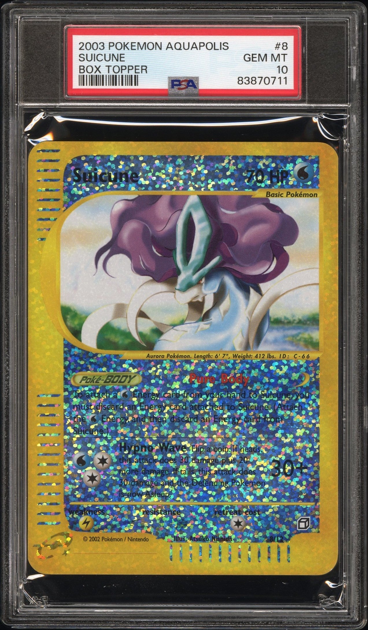 PSA 10 SUICUNE BOX TOPPER