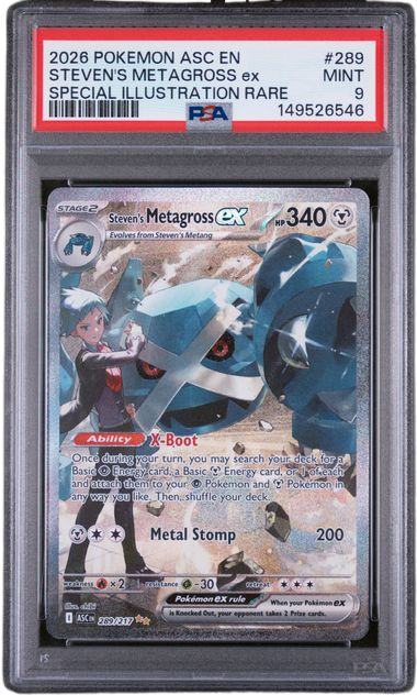 PSA 9 STEVEN'S METAGROSS EX ASCENDED HEROES