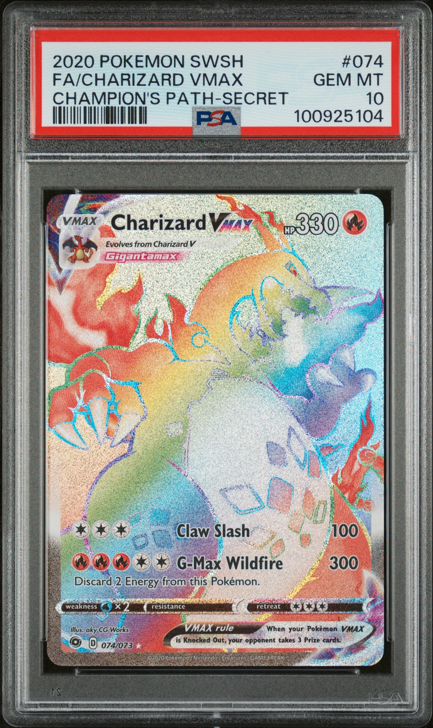 PSA 10 FA/CHARIZARD VMAX CHAMPION'S PATH-SECRET