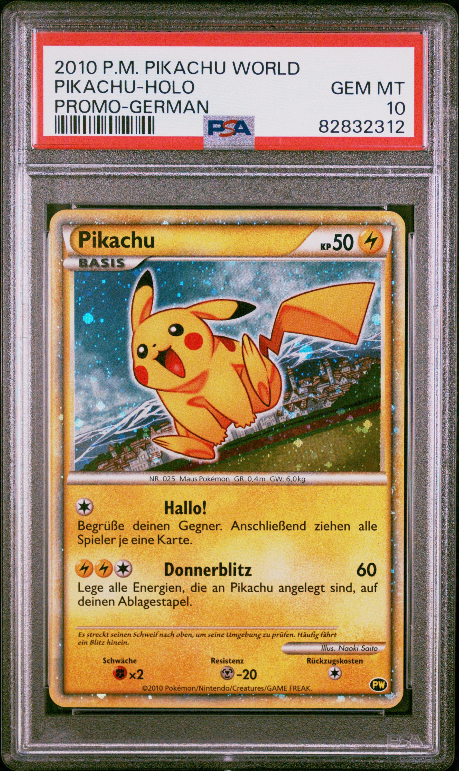 PSA 10 PIKACHU-HOLO PROMO-GERMAN