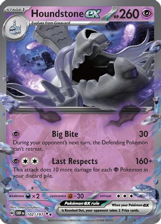 Houndstone ex (102/197) - SV03 Obsidian Flames Holofoil