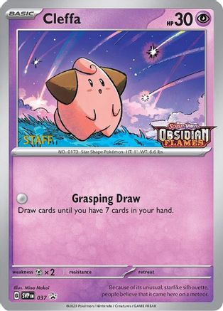 Cleffa (Prerelease) [Staff] (37) - SV Scarlet & Violet Promo Cards Holofoil
