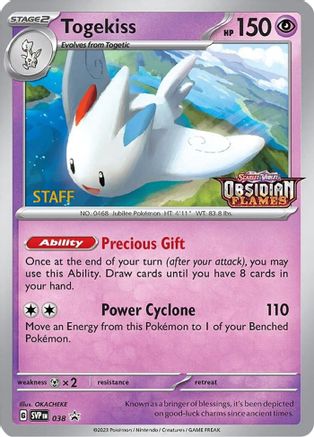 Togekiss (Prerelease) [Staff] (38) - SV Scarlet & Violet Promo Cards Holofoil