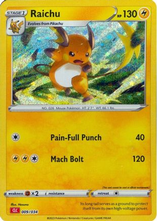 Raichu (9/034) - Trading Card Game Classic Holofoil