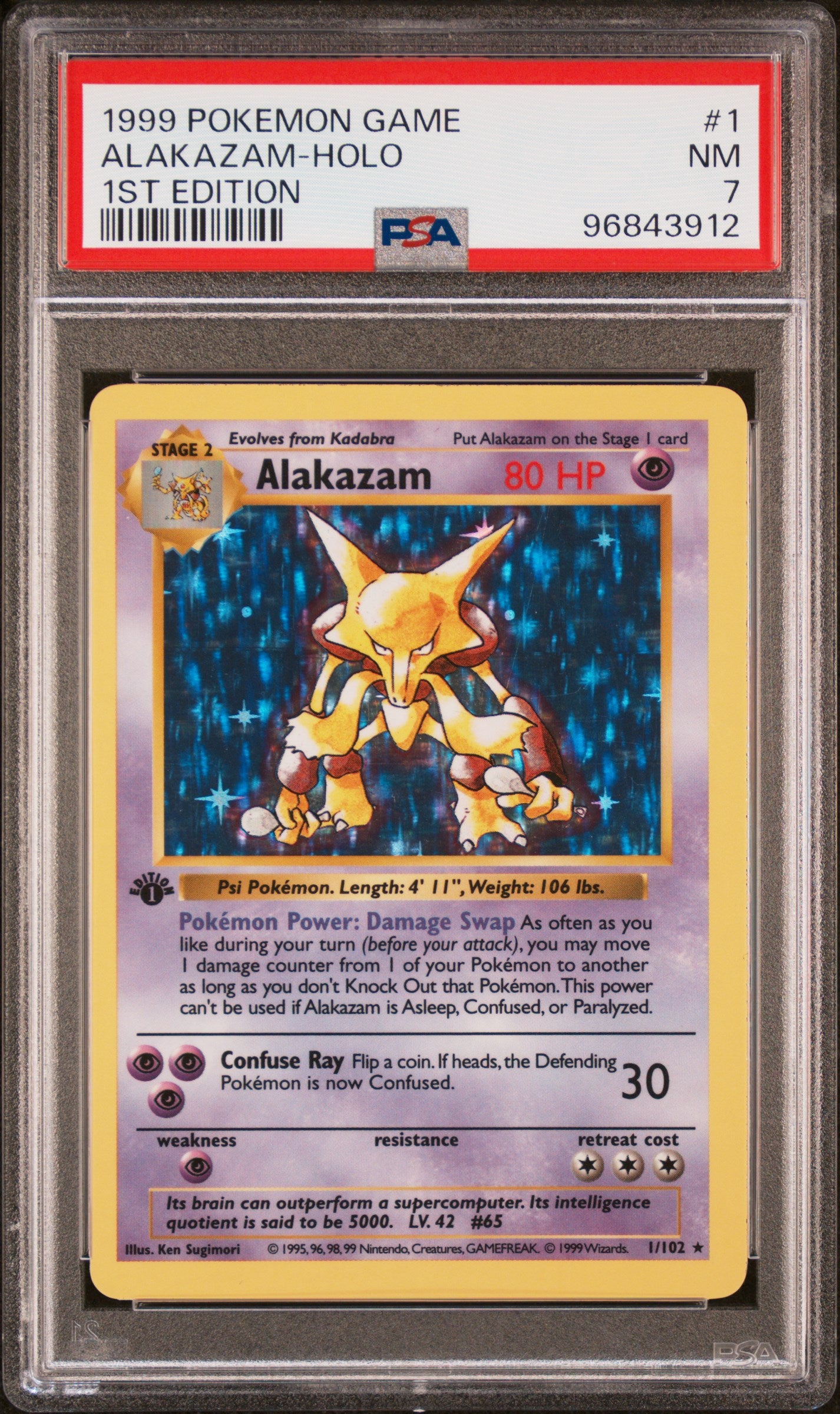 PSA 7 ALAKAZAM-HOLO 1ST EDITION