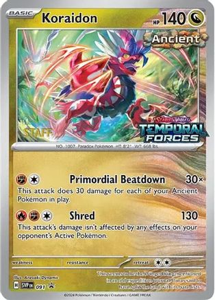 Koraidon (Prerelease) [Staff] (91) - SV Scarlet & Violet Promo Cards Holofoil