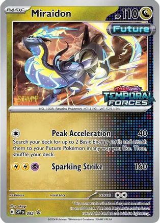 Miraidon (Prerelease) [Staff] (92) - SV Scarlet & Violet Promo Cards Holofoil