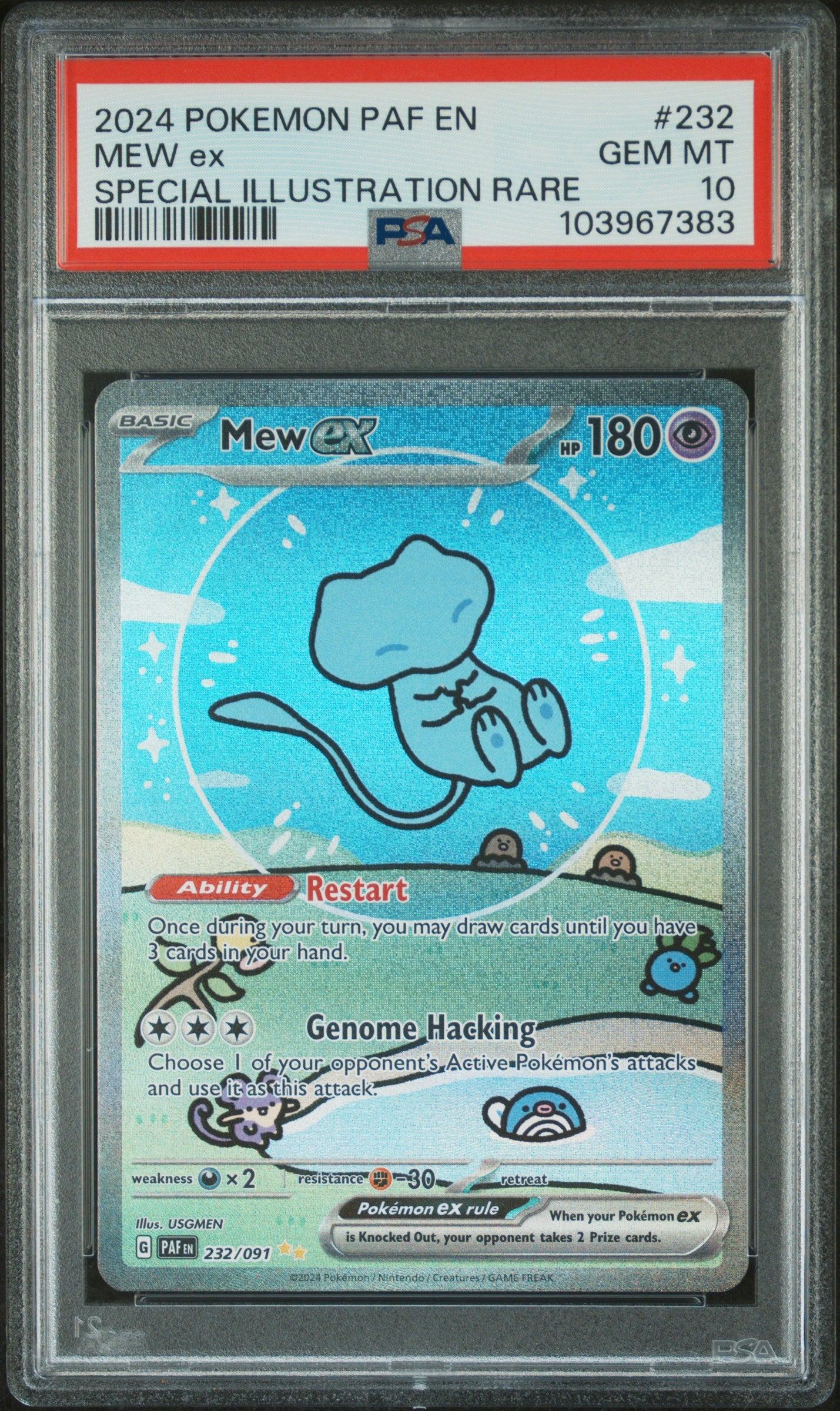 PSA 10Mew ex #232/091 Paldean Fates