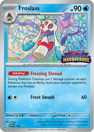 Froslass (Prerelease) [Staff] (117) - SV Scarlet & Violet Promo Cards Holofoil