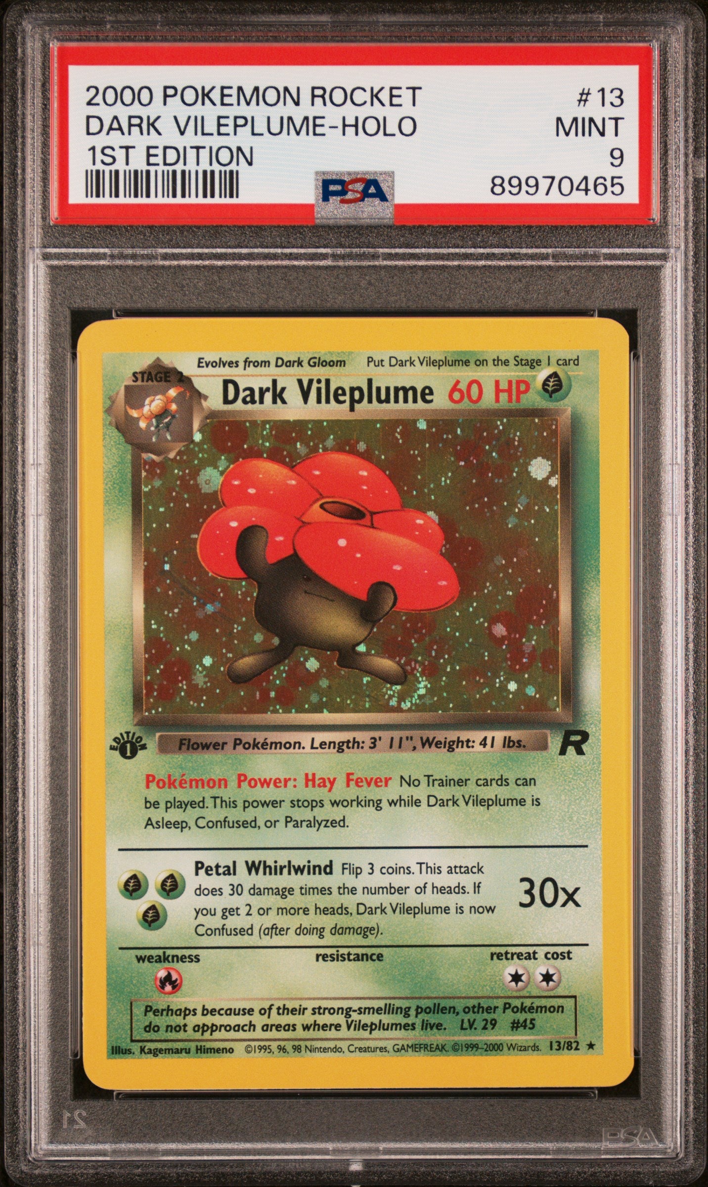 PSA 9 DARK VILEPLUME-HOLO 1ST EDITION