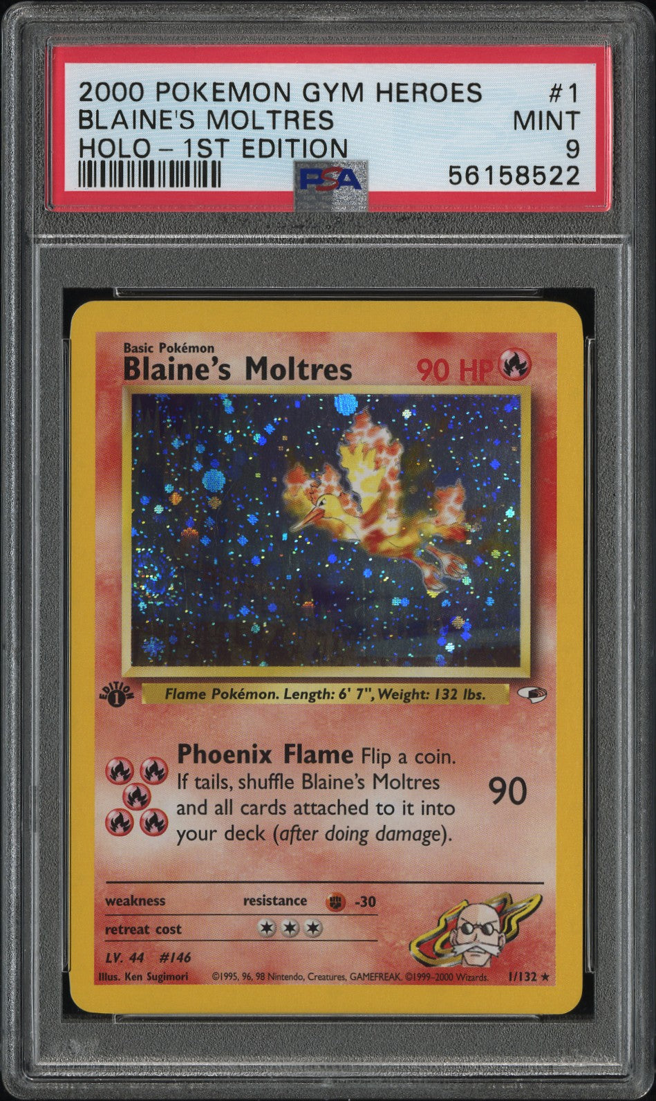 PSA 9 BLAINE'S MOLTRES HOLO-1ST EDITION