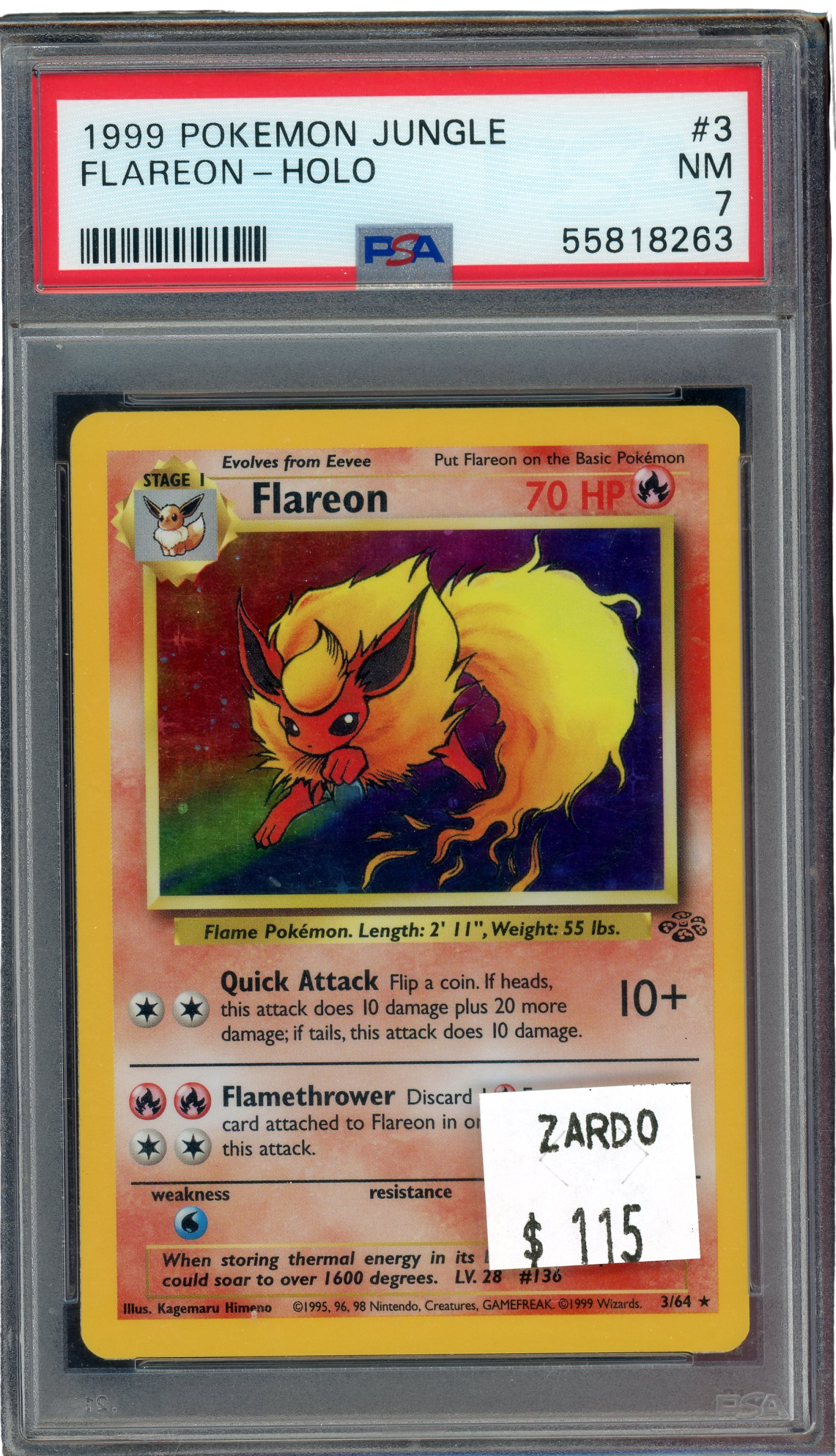 PSA 7 Flareon Holo -Jungle 
