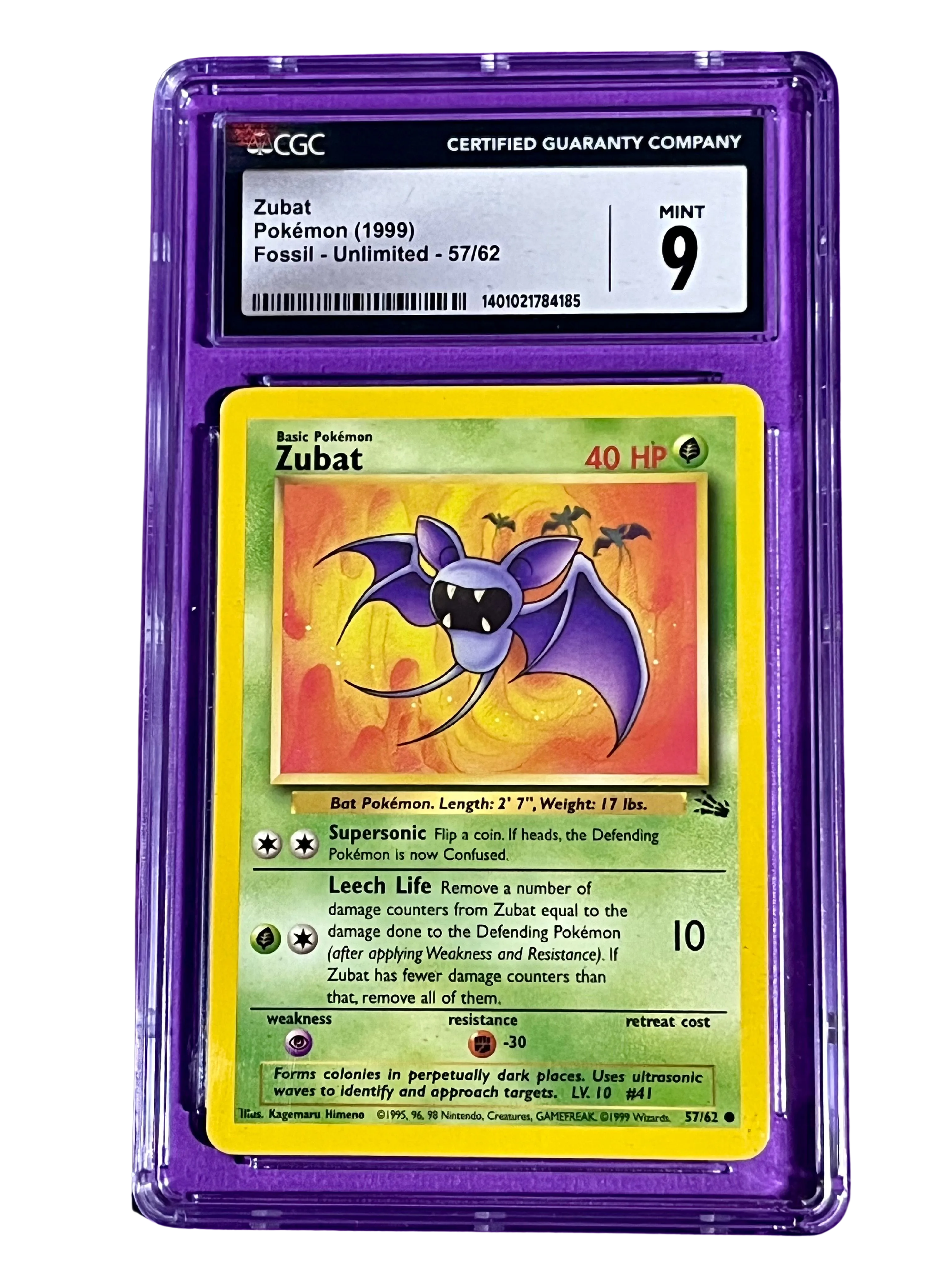 CGC 9 ZUBAT FOSSIL 1999