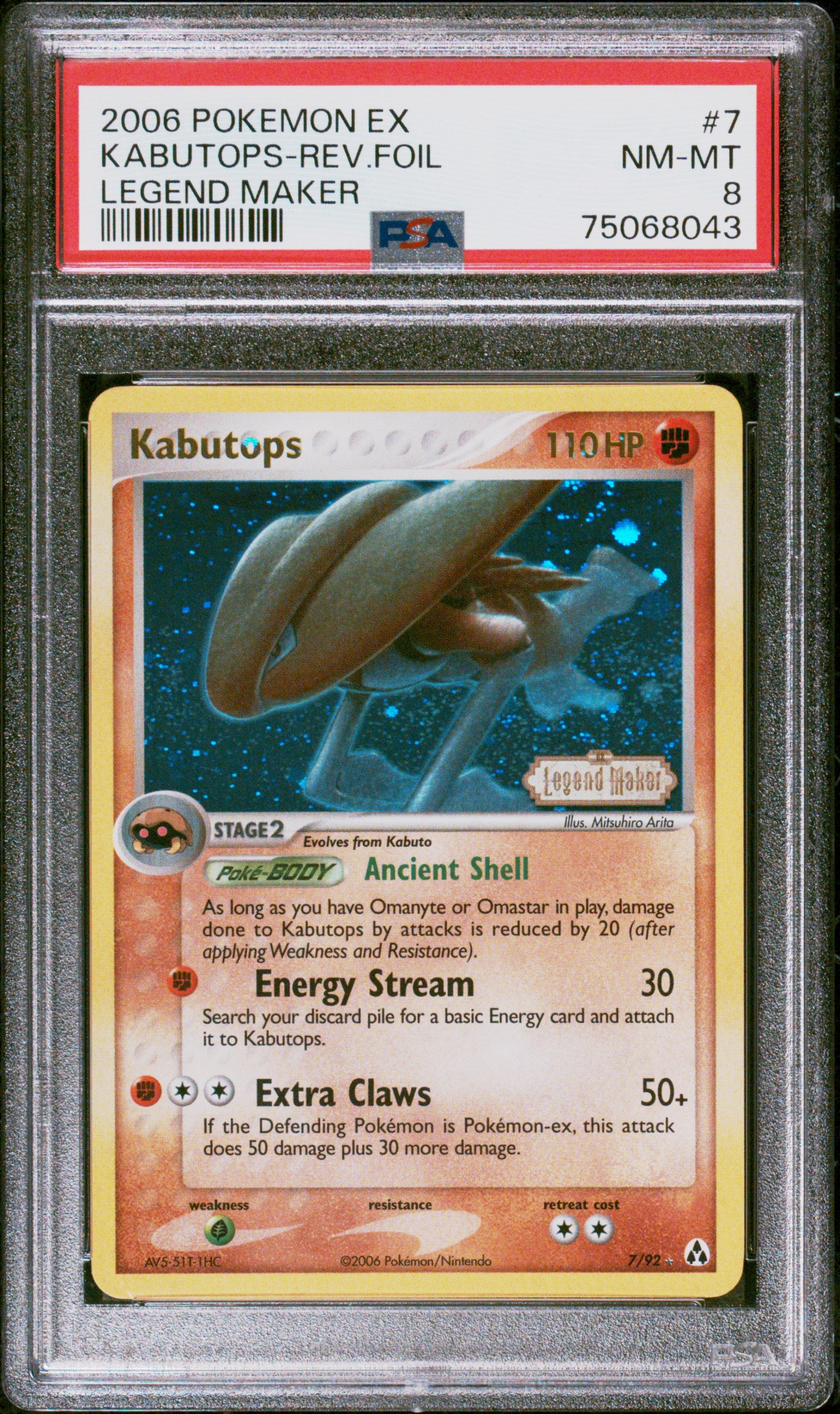 PSA 8 KABUTOPS-REV.FOIL LEGEND MAKER