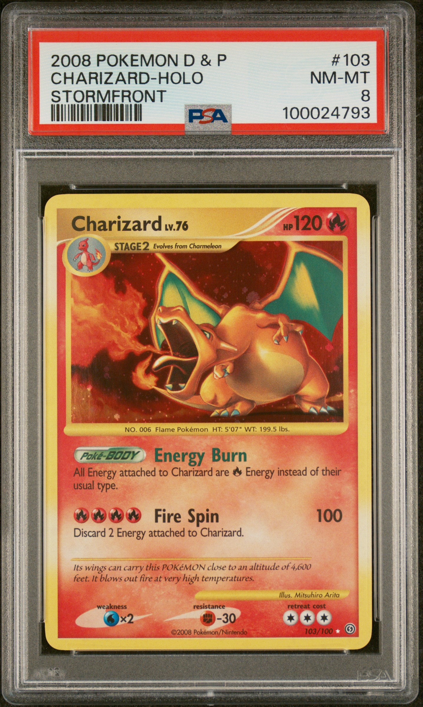 PSA 8 CHARIZARD-HOLO STORMFRONT