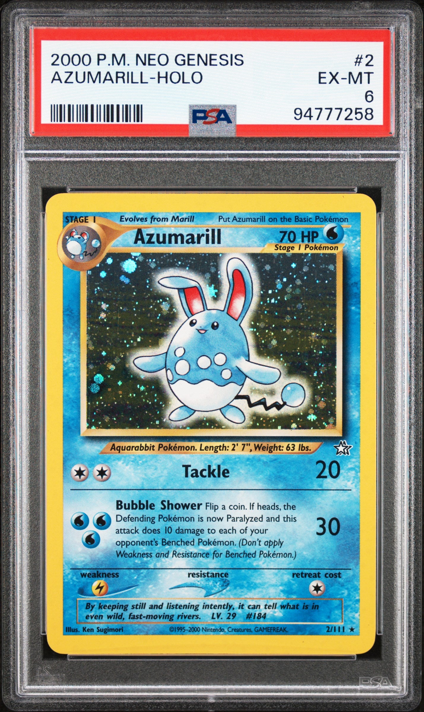 PSA 6 AZUMARILL-HOLO 