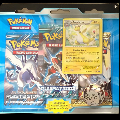 Plasma Storm & Plasma Freeze & Next Destinies Ampharos 3-Pack Blister