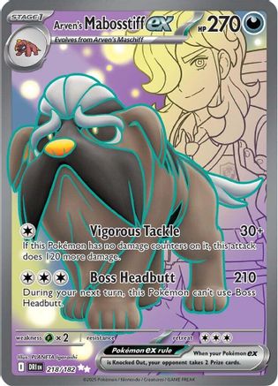 Arven's Mabosstiff ex (218/182) - SV10 Destined Rivals Holofoil