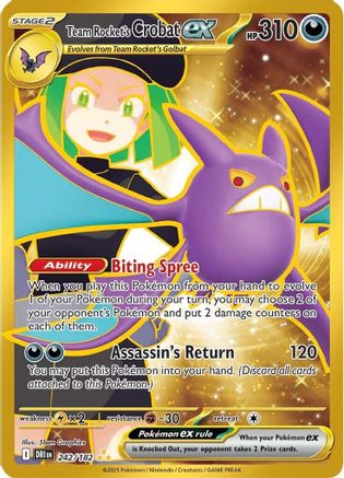 Team Rocket's Crobat ex (242/182) - SV10 Destined Rivals Holofoil