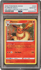 PSA 10 FLAREON HOLO VIV 2021 COLLECTOR CHEST