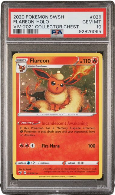 PSA 10 FLAREON HOLO VIV 2021 COLLECTOR CHEST