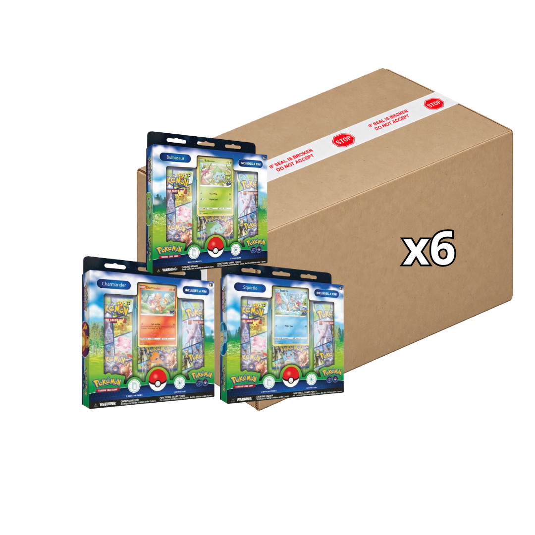 Sealed Case Pokemon GO Pin Collection Charmander Squirtle and Bulbasaur 