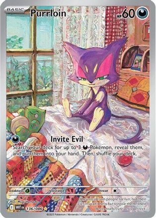 Purrloin (136/086) - SV White Flare Holofoil