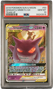 PSA 10 GENGAR & MIMIKYU GX TEAM UP 