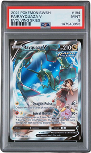PSA 9 FA/RAYQUAZA V EVOLVING SKIES 
