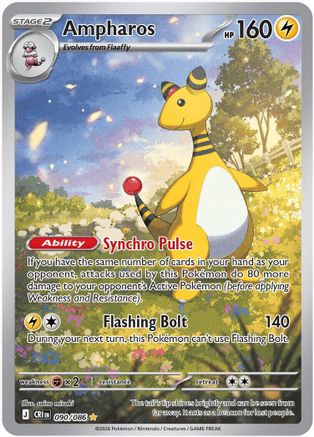 Ampharos (90/086) - ME04 Chaos Rising Holofoil