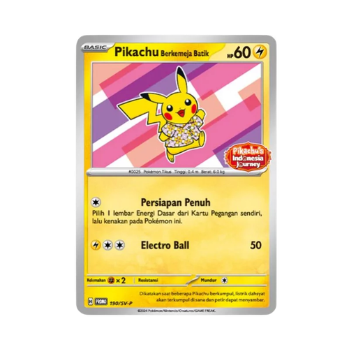 PIKACHU BATIK 30 枚セット Pikachu Batik Xatu Surabaya ( Medium ) | Indo4ward