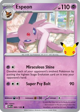 Espeon (69/null) - ME 30th Celebration Holofoil