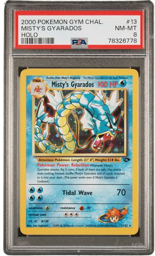 PSA 8 MISTY'S GYARADOS HOLO GYM CHALLENGE