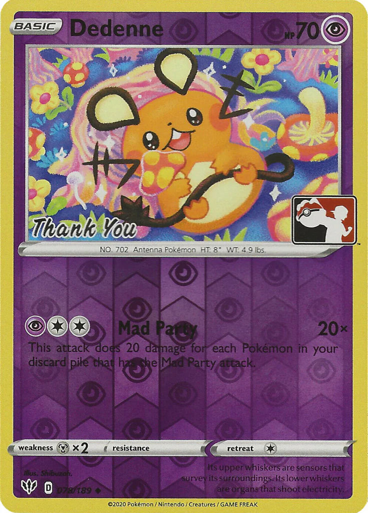 Dedenne (Pokemon League) [Thank You] (78/189) - League & Championship Cards Reverse Holofoil