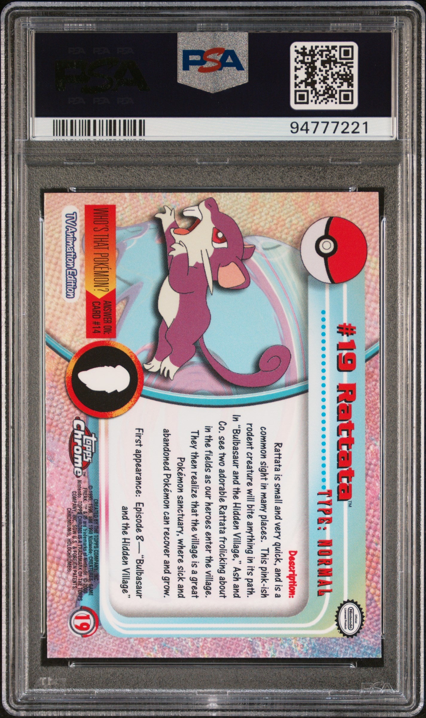 PSA 8 RATTATA POKEMON T.V.