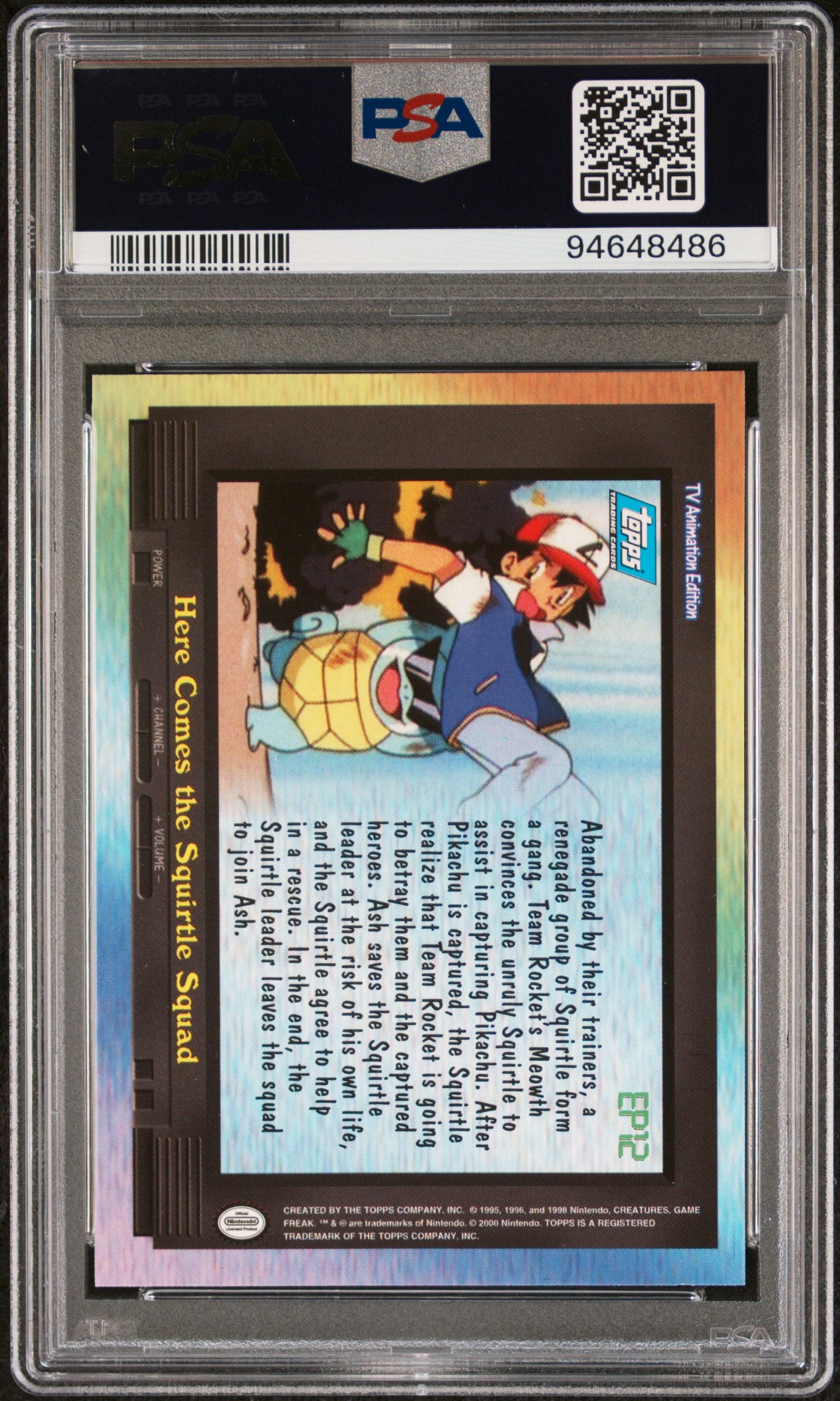 PSA 8 HR.CMS/SQUIRTLE SQUAD ANIMATN. SER.2-EPSD.CARD