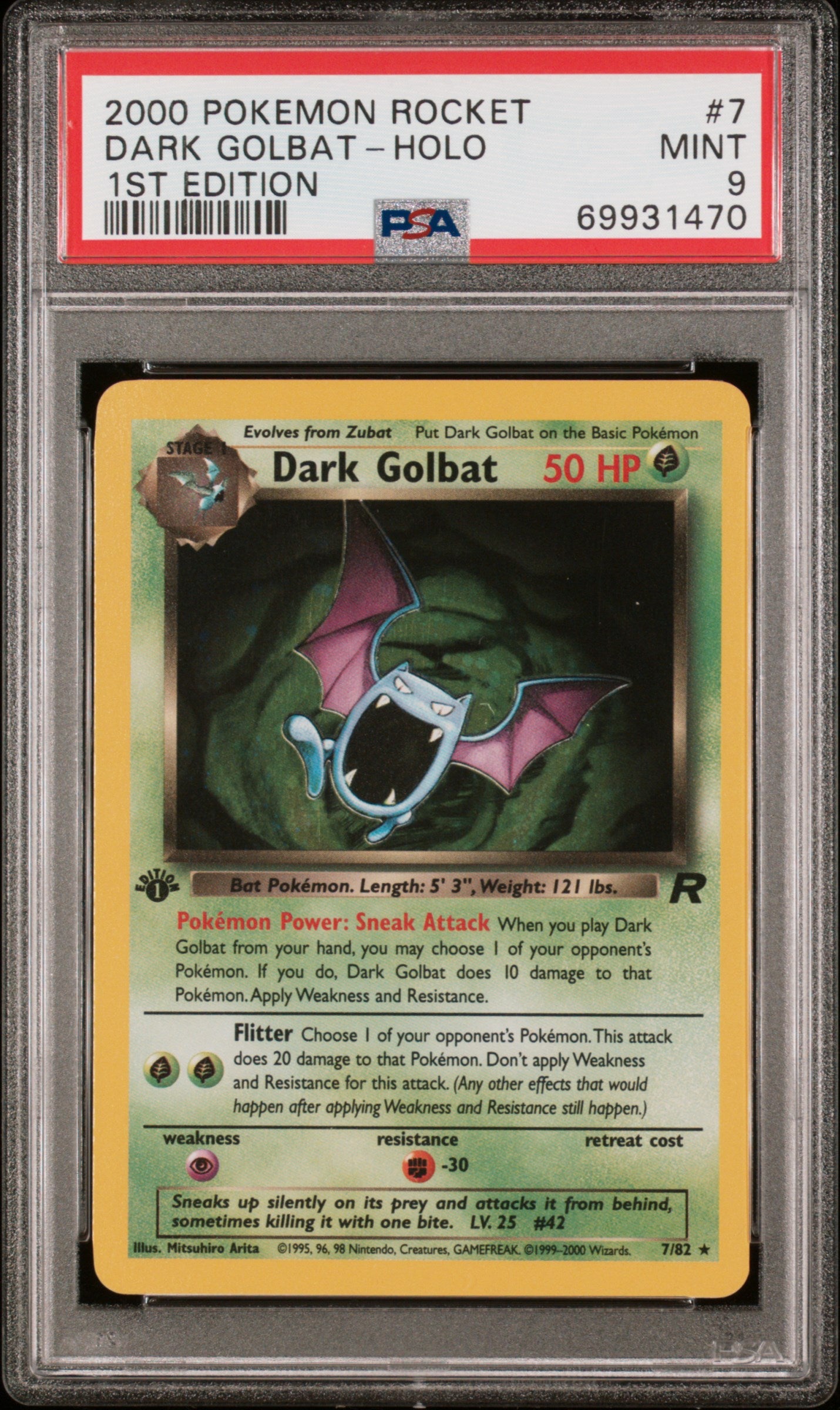 PSA 9 DARK GOLBAT-HOLO 1ST EDITION