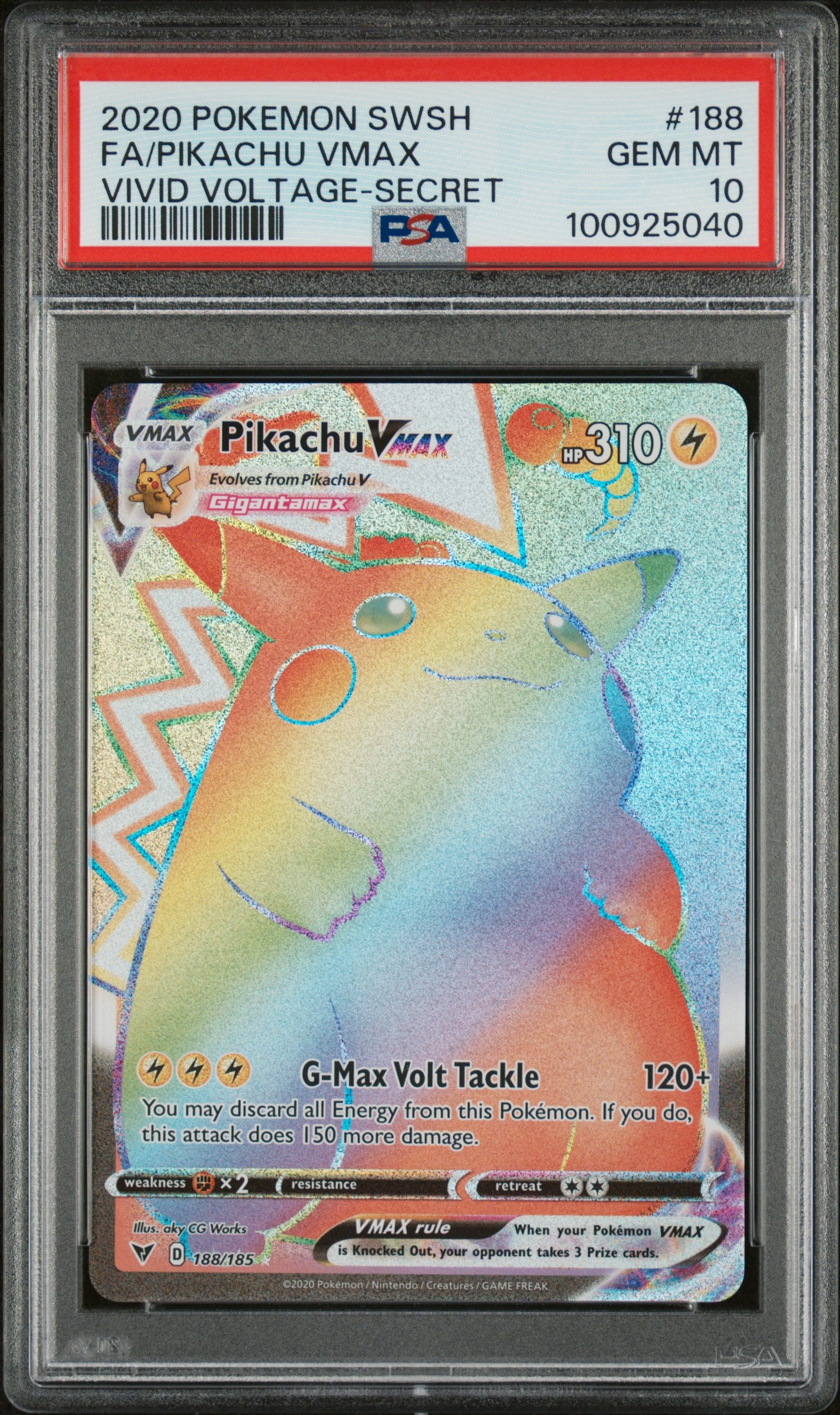 PSA 10 FA/PIKACHU VMAX VIVID VOLTAGE-SECRET