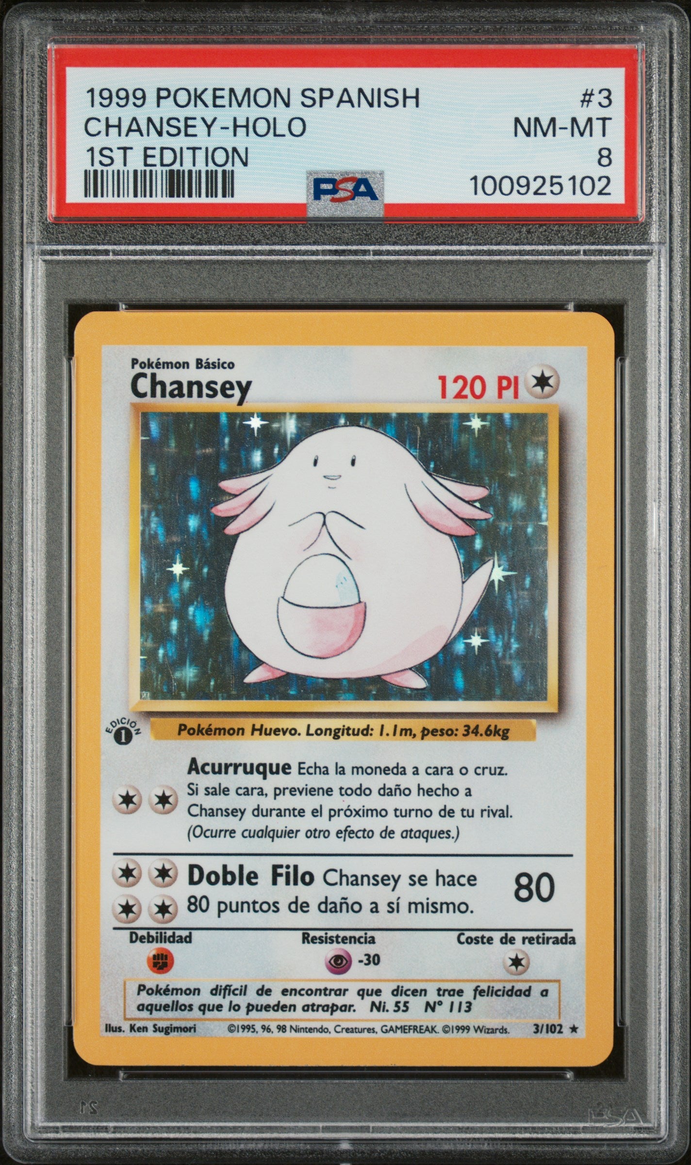 PSA 8 CHANSEY-HOLO 1ST EDITION