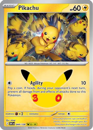 Pikachu (44/128) - ME 30th Celebration Holofoil