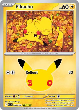 Pikachu (35/128) - ME 30th Celebration Holofoil